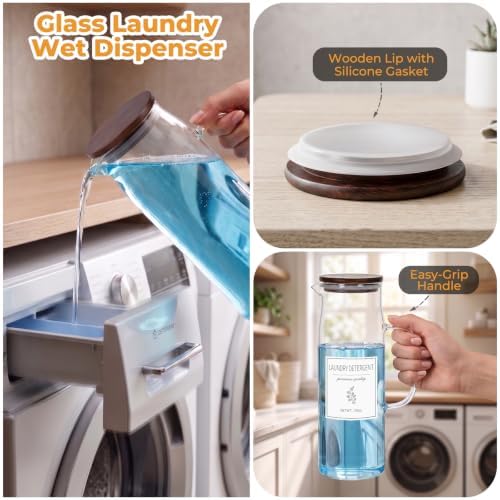 Acrylic Laundry Pod Containers and Dryer Sheet Holder & Glass Laundry Detergent - Image 5