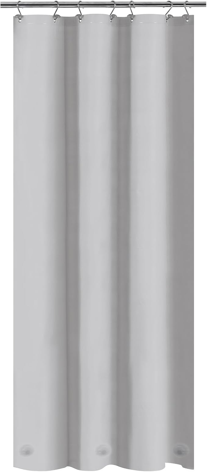 Barossa Design Silver Gray Stall Shower Curtain Liner - Image 7