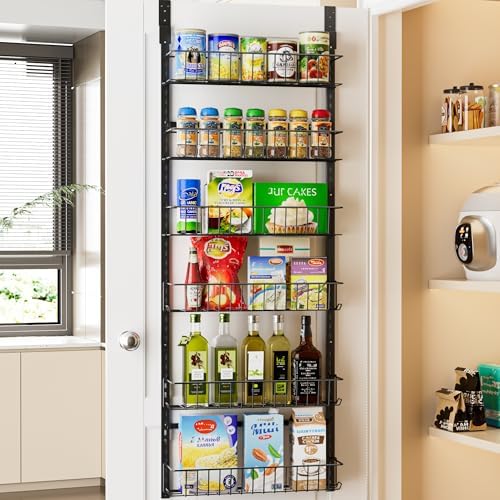 Delamu Adjustable Cabinet Door Organizer, 6 Tier Hanging Spice Rack by DELAMU