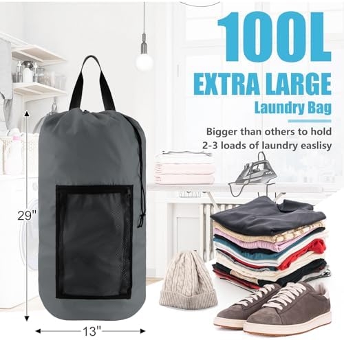 Olosar Laundry Bag Backpack, Extra Large Travel Laundry Bag - Image 3