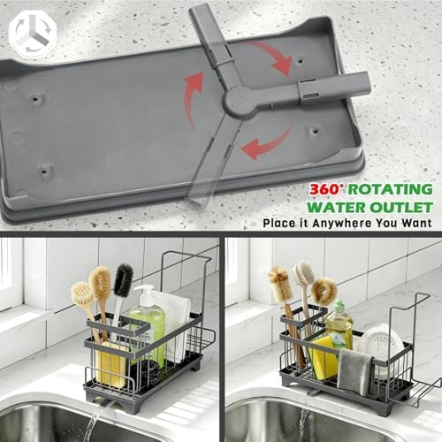 Sponge Holder for Kitchen Sink, Self-Draining Sink Caddy - Image 5