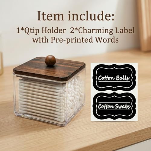 SheeChung 1 Pack Square Acrylic Qtip Holder - Image 2