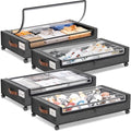 Yecaye Under Bed Storage with Wheels, 4 Pack Under Bed Rolling Storage with by Yecaye