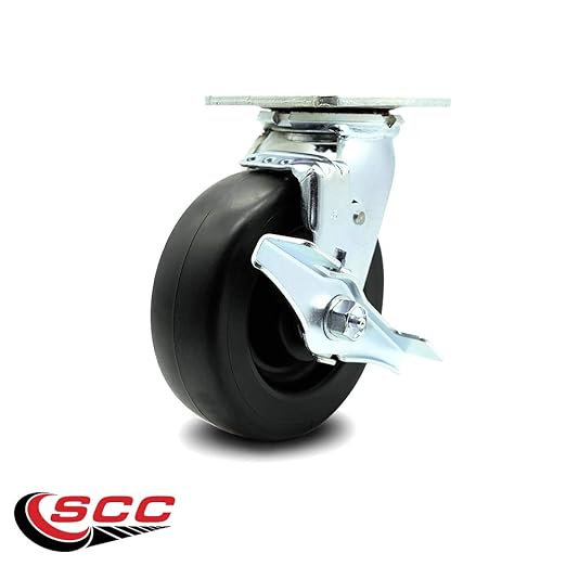 Service Caster Brand Replacement Caster for Uline Caster H-3322SWB- Swivel Top Plate Caster with 6 Inch Polyolefin Wheel and Top Lock Brake - Fits Platform, U-Boat and Panel Trucks H-2667