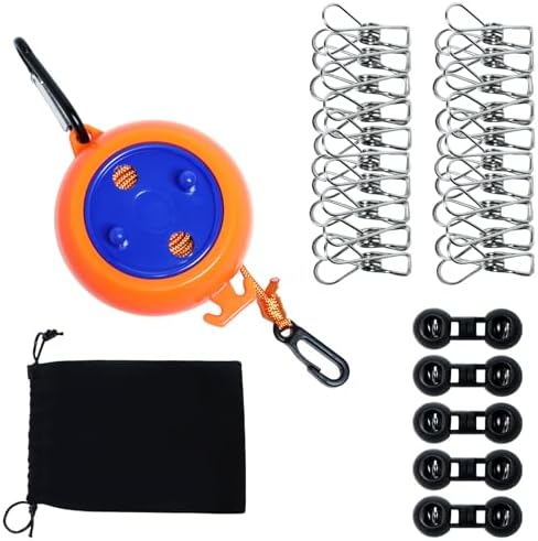 Camping Retractable Clothesline, Adjustable 32ft/10M Camping Clothesline by Unknown