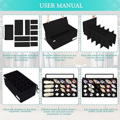 Luvhomee Shoe Storage Organizer, Fits 24 Pairs, Large Shoe Organizer Box - Image 6