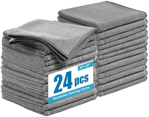 Microfiber Cleaning Cloth, 24 Pack by Tekswip