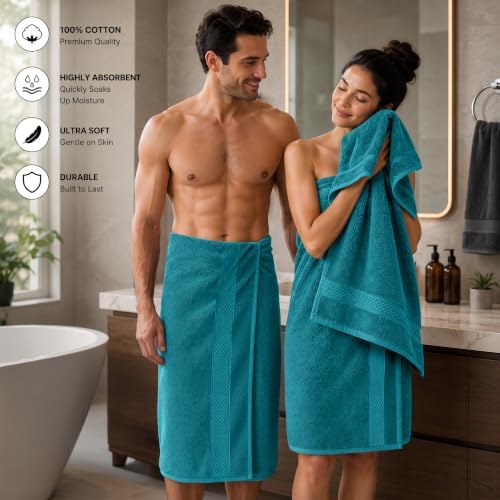 DAN RIVER 600 GSM Cotton Large Bath Towels Set of 4, 27 x 54 Inches - Image 3