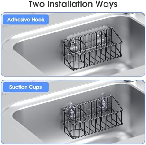 Kitchen Sink Organizer, Strong Adhesive Mount Detachable Sponge Holder - Image 4