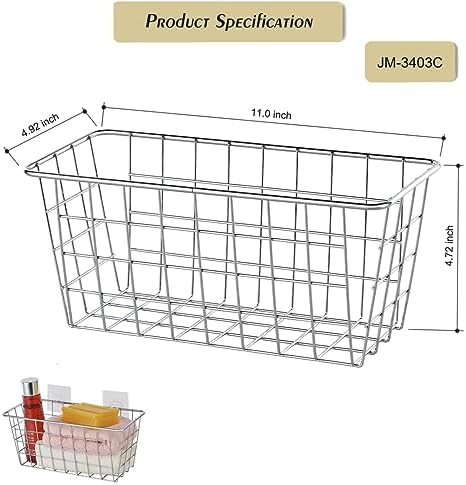 JUNCHU CHERRY 2 Pack Hanging Storage Basket, Bathroom Basket, Household Goods - Image 4