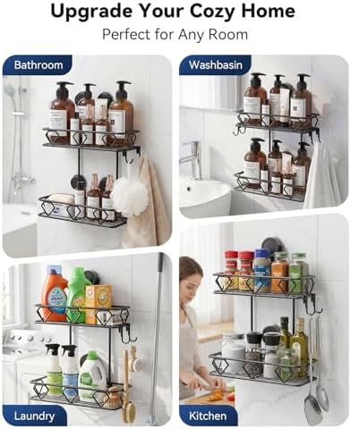 JOTPE Shower Caddy Suction Cup, No-Drill Suction Shower Organizer - Image 5