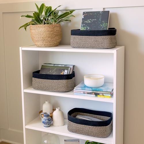 NaturalCozy 13.5”x8.5”x5.5” Rectangle Storage Baskets - Image 3