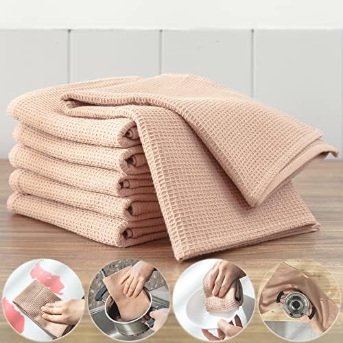 QUILTINA Dish Towels Set, 100% Cotton Waffle Weave Kitchen Towels 6 Pack - Image 5