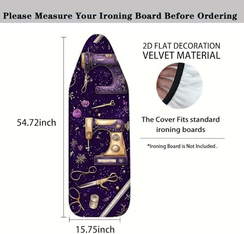 Nuxovilar Purple Sewing Machine Ironing Board Cover 15x54 Polyester - Image 4
