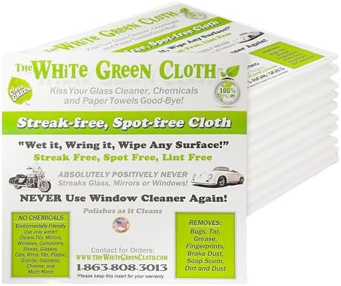 The White Green Cloth 10-Pack Reusable Cleaning Cloths by TheWhiteGreenCloth