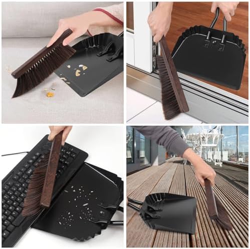 Heavy-Duty Metal Dust Pan and Brush Set-Handheld Angled DustPan and Broom - Image 6