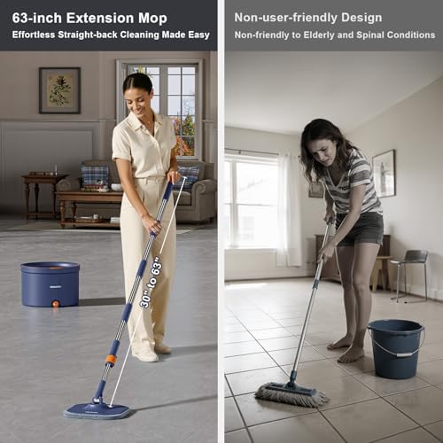 HoMettler Spin Mop and Bucket Set, Mop Bucket - Image 5