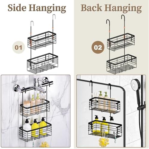 DELLAN 2-Tier Shower Hanging Caddy, Shower Rack - Image 3