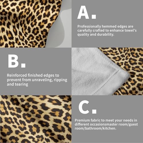 Leopard Print Kitchen Tea Dish Towels 2 Pack Soft Absorbent Funky Cheetah Hand - Image 5