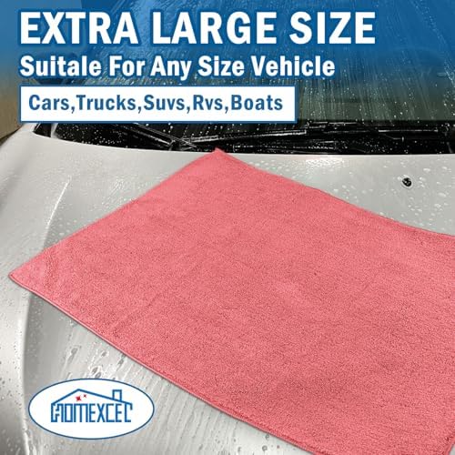 HOMEXCEL Professional Large Microfiber Car Drying Towels 2 Pack - Image 5