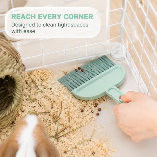 Cage Cleaner for Guinea Pigs Mint Green Mini Dustpan and Brush Set for - Image 5