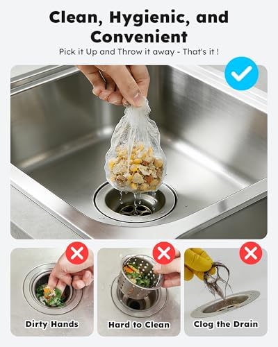 400 Pack Disposable Sink Strainer Bags, Mesh Sink Strainer - Image 2