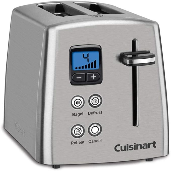 Cuisinart CPT-415P1 Countdown Metal Toaster, 2-Slice, Brushed Stainless & HM-90BCS Power Advantage Plus 9-Speed Handheld Mixer with Storage Case, Brushed Chrome