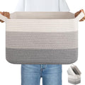 OIAHOMY 30L Storage Basket Large Blanket Basket Living Room Gray 3-Pack by MasterofSpaceOptimization