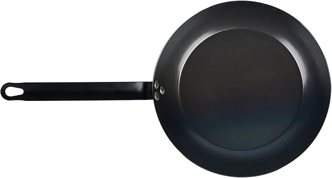 Met Lux 11 Inch Fry Pan, 1 Lightweight Frying Pan - Induction-Ready, Triple-Riveted, Black Carbon Steel Cooking Skillet, Durable, For Searing, Sauteing, And Browning Food - Restaurantware