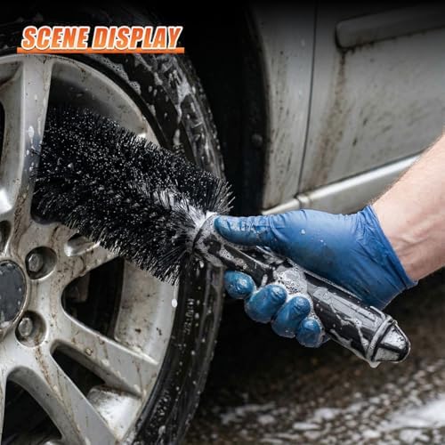 Car Wheel & Tire Wash Brush, Anti Scratch Car Tire Cleaning Brush - Image 5