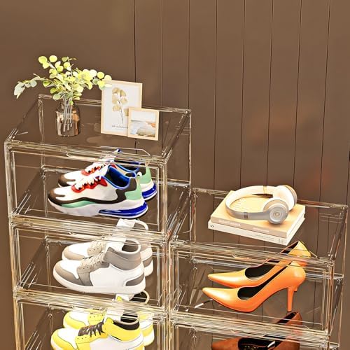 MMBABY 12 Pack Acrylic Clear Shoe Boxes– Ultra Clear Plastic Stackable Sneaker - Image 7