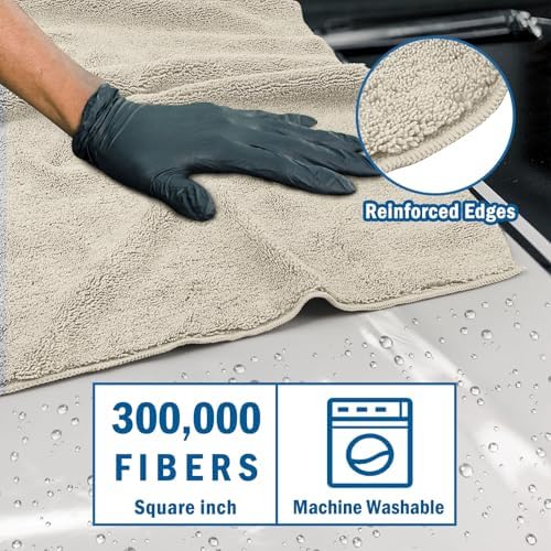 HOMEXCEL Professional Large Microfiber Car Drying Towels 2 Pack - Image 2