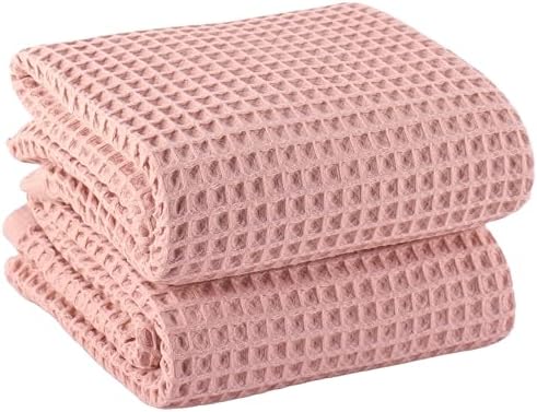 PÜSKÜL Natural 100% Turkish Cotton Waffle Bath Towels Set of 2, Extra-Large by P%C3%BCsk%C3%BClTextile
