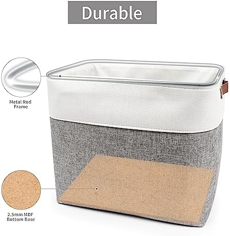 Bagnizer Large Fabric Storage Baskets | 50L Storage Bins, Decorative Linen - Image 4