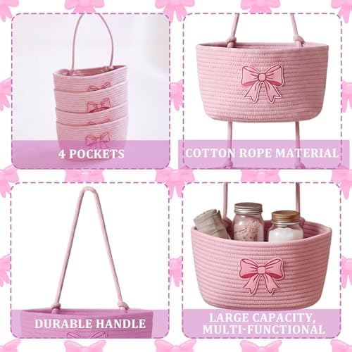 Vesici Pink over the Door Hanging Basket 4-tier - Image 4