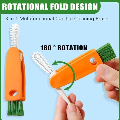 Cup Lid Gap Cleaning Brush 3PCS Bottle Brushes 3 in 1 Cup Lid Gap Cleaner - Image 2