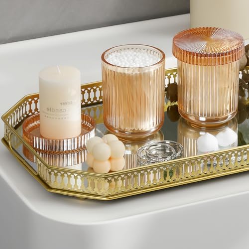 rejomiik Thick Glass Qtip Holder Apothecary Jars - Image 6
