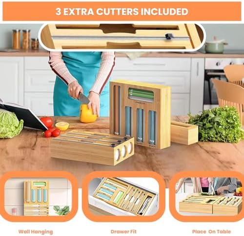 Storage Bag Organizer for Kitchen Drawer, Foil and Plastic Wrap - Image 7