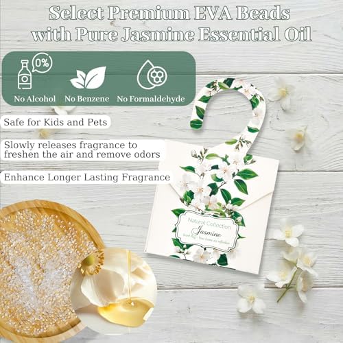 24 Pack Jasmine Sachets for Drawers and Closets, Natural Closet Freshener - Image 3