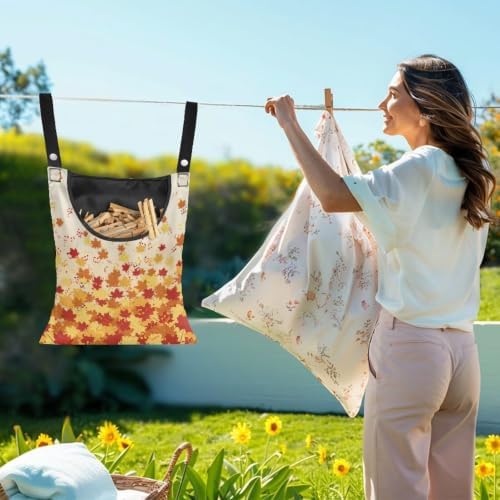 Maple Leaf Print Clothespin Bag Clothespin Bag - Image 2