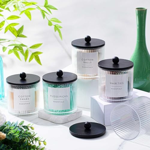 4 Pcs Plastic Holder Dispenser Bathroom Jars - Image 4