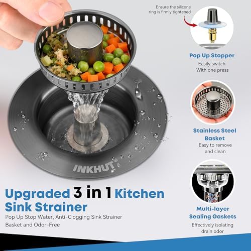 Upgraded 3 in 1 Kitchen Sink Drain Strainer - Image 2