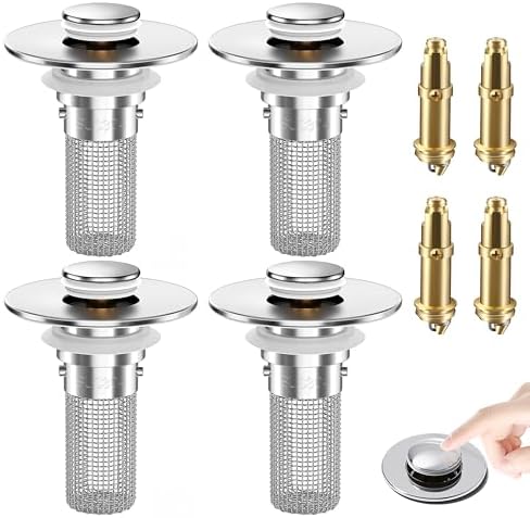 Bathroom Sink Drain Strainer, Pop-Up Bathroom Sink Stopper by YourSimplifiedHome