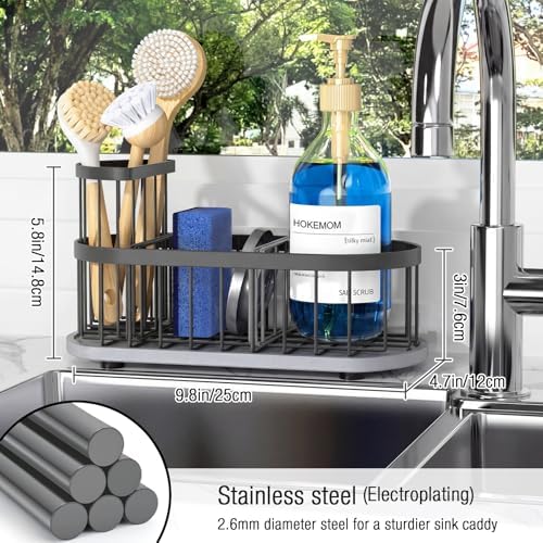 Sink Caddy Kitchen Sink Organizer, Sponge & Brush Holder, Stone Drying Mat - Image 5