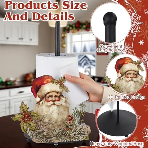MorningRo Christmas Paper Towel Holder Retro Santa Countertop Kitchen Decor and - Image 2
