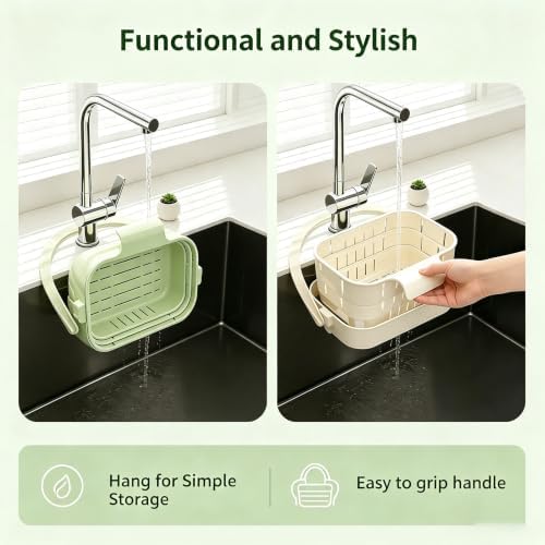 Foldable Hanging Sink Drain Basket, Stretchable Kitchen Colander - Image 3