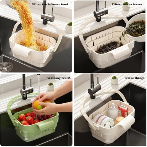 Foldable Hanging Sink Drain Basket No-Drill Removable Sink Filter - Image 5