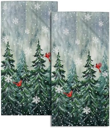 Winter Watercolor Tree Hand Towels by Granbey