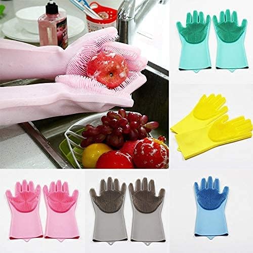 Silicone Dishwashing Gloves, Pet Grooming Rubber Scrubbing - Image 6