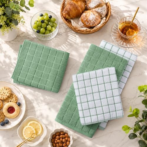 Kitinjoy Premium Kitchen Towels, Large 100% Cotton Terry 390 GSM Kitchen Hand - Image 5